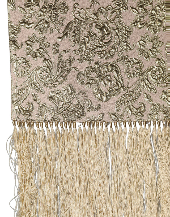 Dolce & Gabbana Pink Silk Fringes Neck Wrap Foulard Scarf