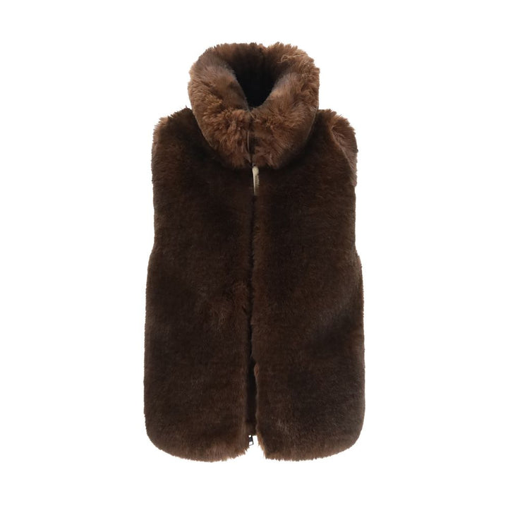 Woolrich Brown Polyester Sleeveless Jacket