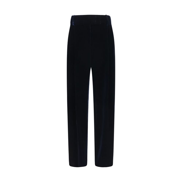 Giorgio Armani Blue Viscose Casual Pants