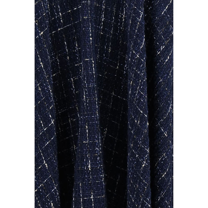 Sara Roka Blue Polyester Long Skirt
