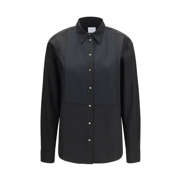 Sara Roka Black Cotton Dress Shirt