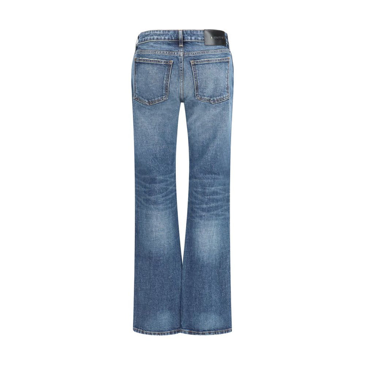 Khaite Blue Cotton Bootcut Jeans