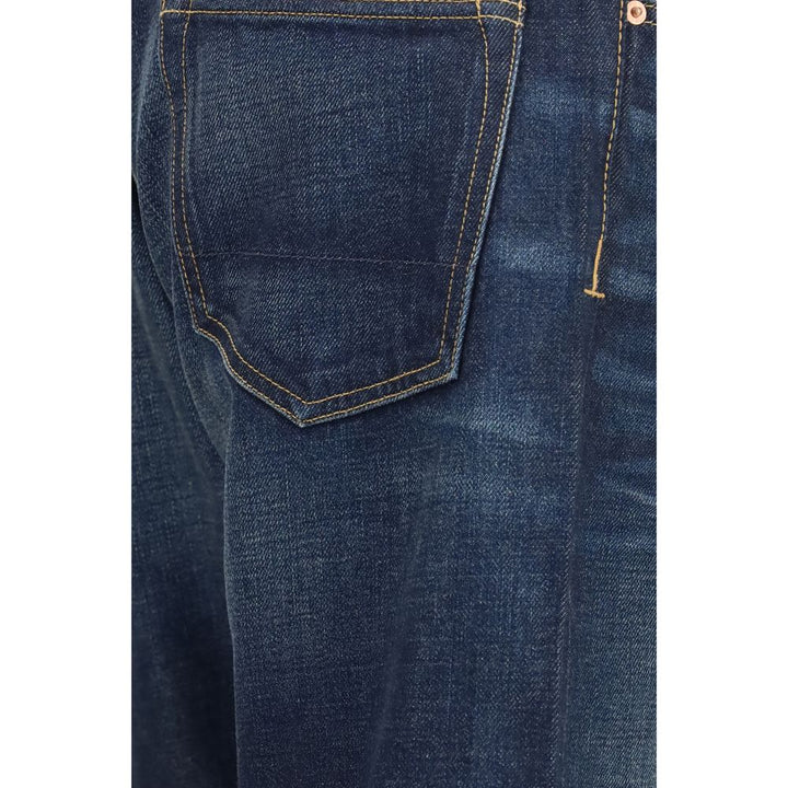 Tom Ford Blue Cotton Straight-Leg Jeans