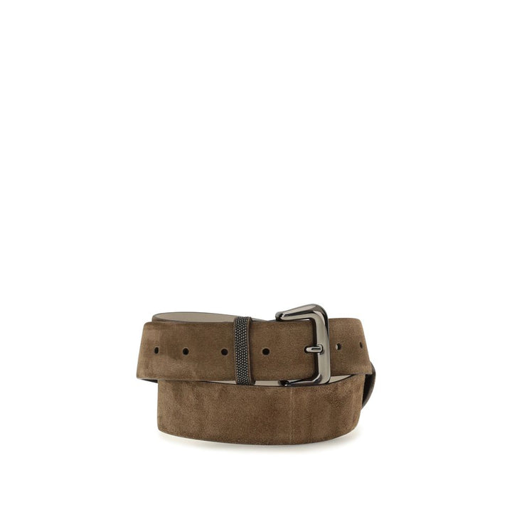 Brunello Cucinelli Brown Suede Leather Belt