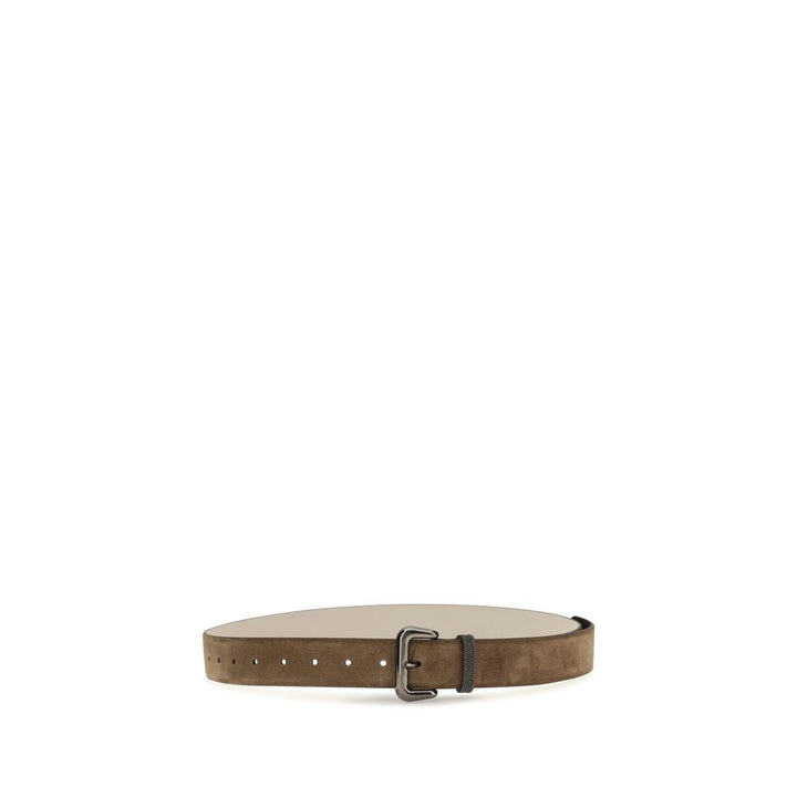Brunello Cucinelli Brown Suede Leather Belt