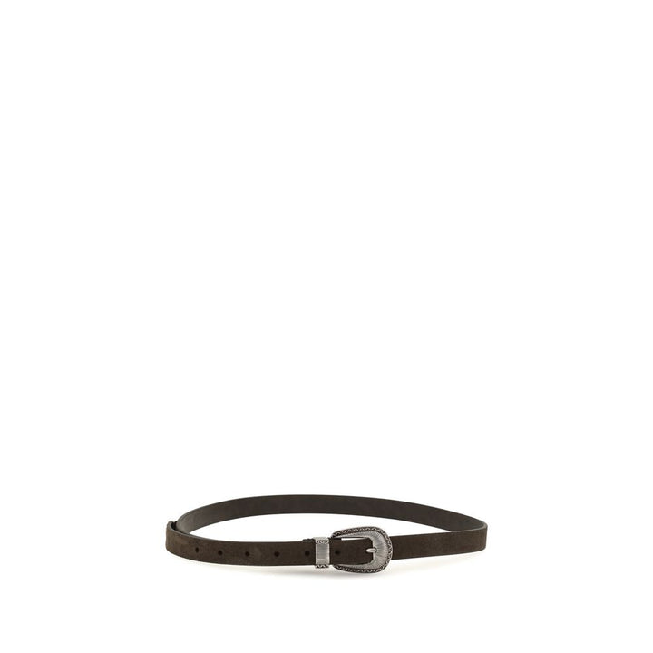 Brunello Cucinelli Brown Suede Leather Belt