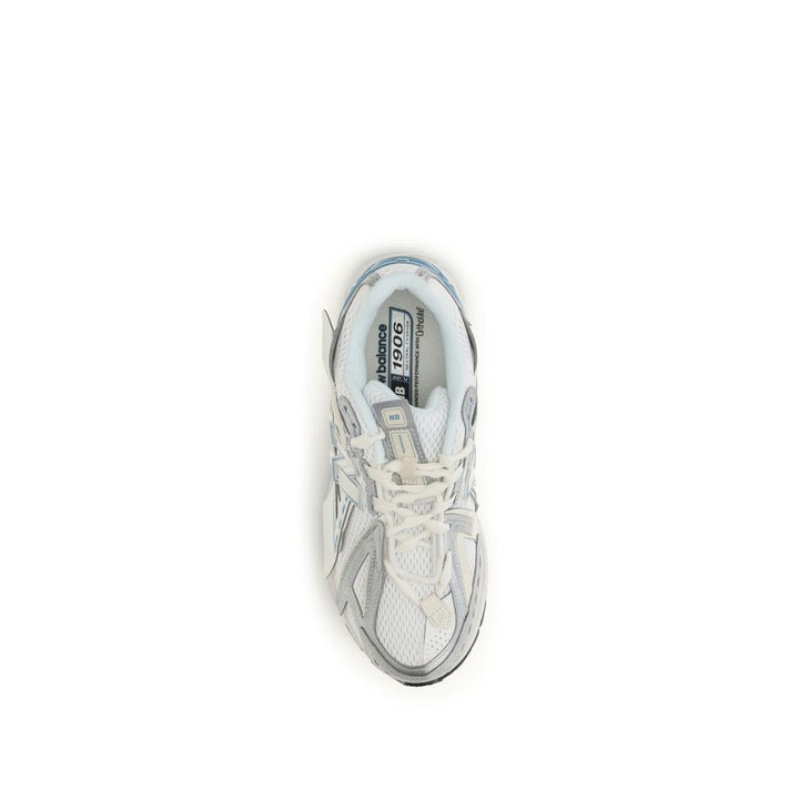 New Balance White Fabric Athletic Sneakers