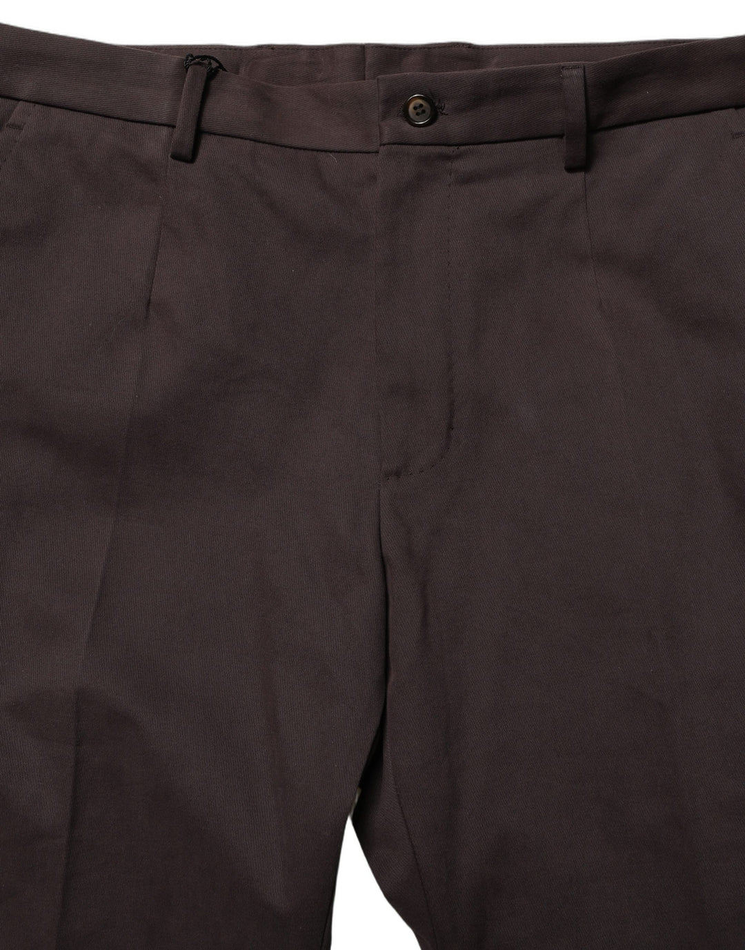 Dolce & Gabbana Brown Cotton Skinny Leg Dress Trouser Pants