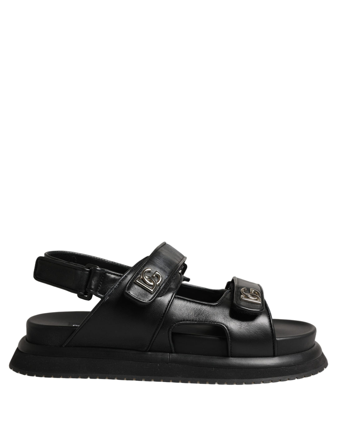 Dolce & Gabbana Black DG Logo Sandals Flats Slippers Shoes