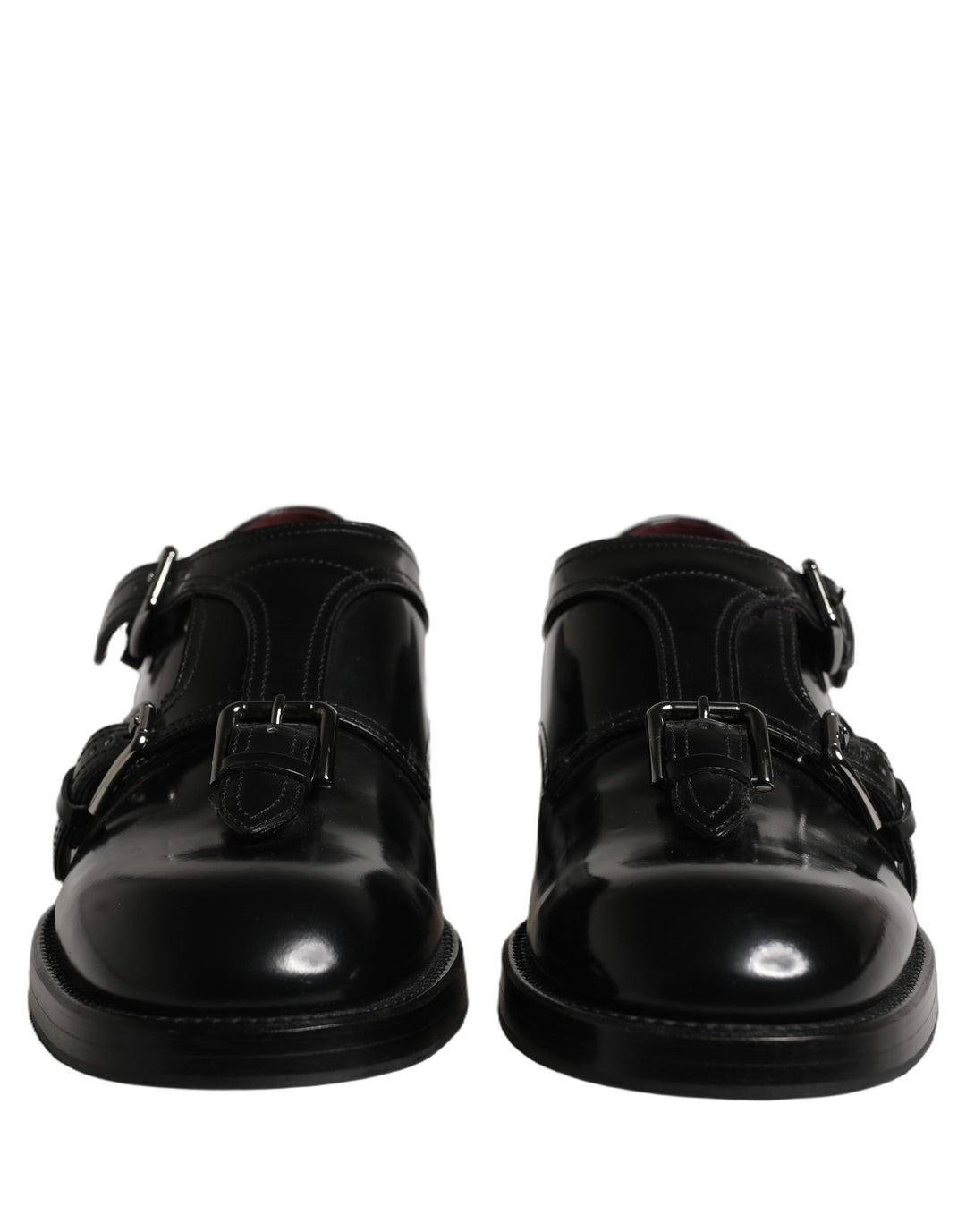 Dolce & Gabbana Black Leather Monk Strap Formal Dress Shoes