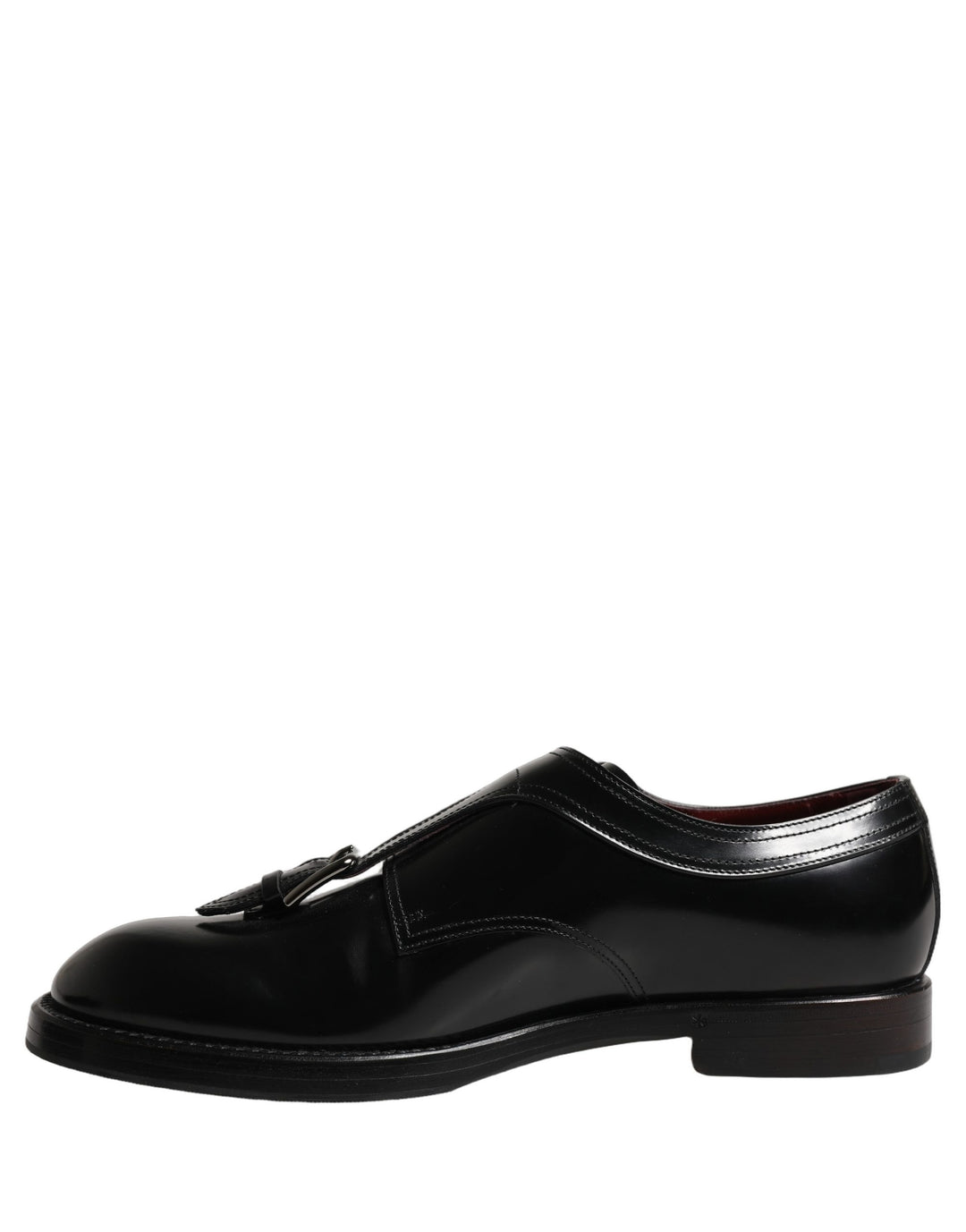 Dolce & Gabbana Black Leather Monk Strap Formal Dress Shoes