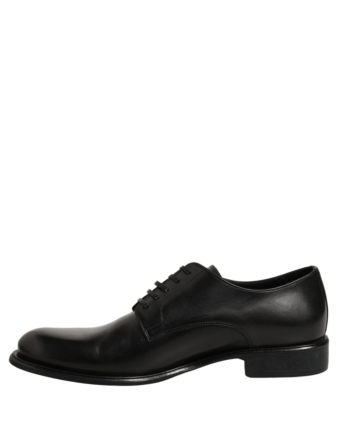 Dolce & Gabbana Black Calfskin Leather Derby Men Dress Shoes