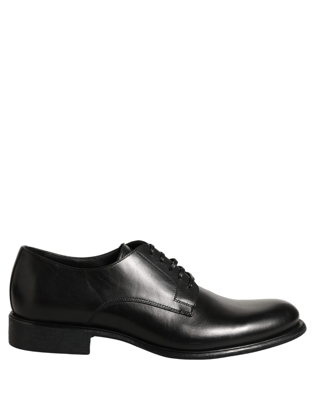 Dolce & Gabbana Black Calfskin Leather Derby Men Dress Shoes