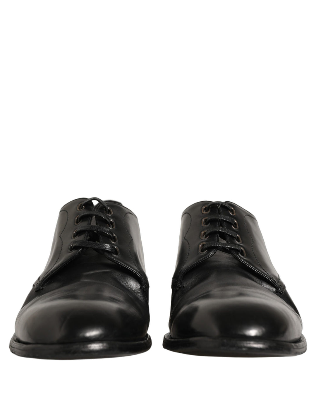 Dolce & Gabbana Black Calfskin Leather Derby Men Dress Shoes