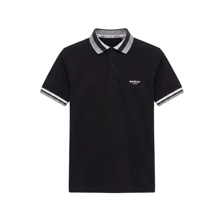 Baldinini Trend Black Cotton Men Polo