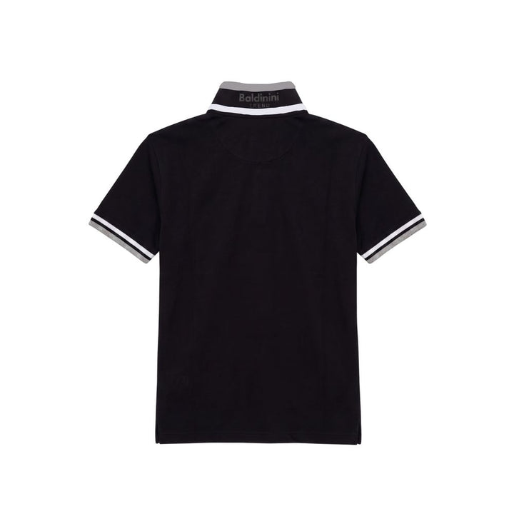 Baldinini Trend Black Cotton Men Polo