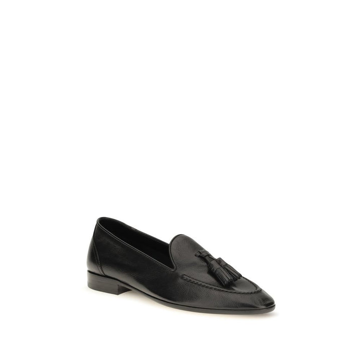 The Row Black Calf Leather Bos Taurus Slip-On Loafers