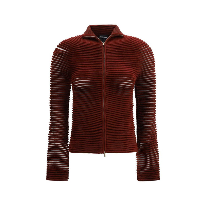 Giorgio Armani Bordeaux Viscose Cardigan