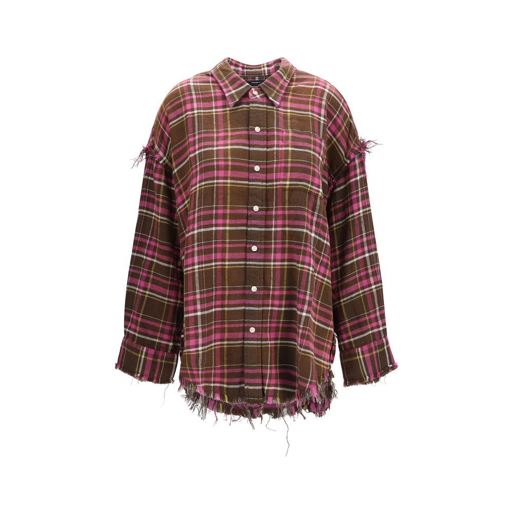 R13 Brown Cotton Pattern Shirt