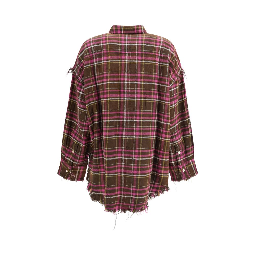 R13 Brown Cotton Pattern Shirt