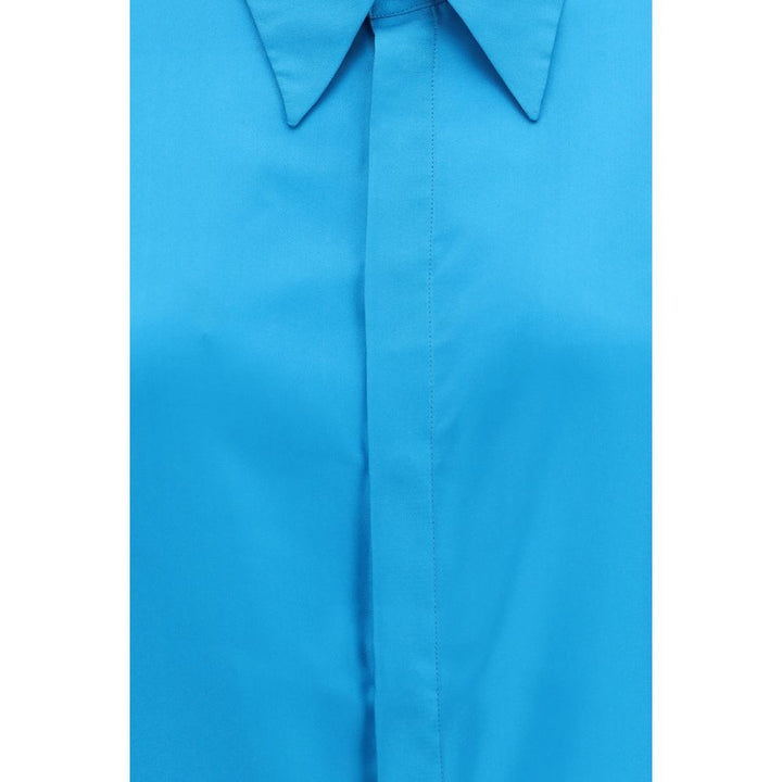 SA SU PHI Blue Silk Dress Shirt