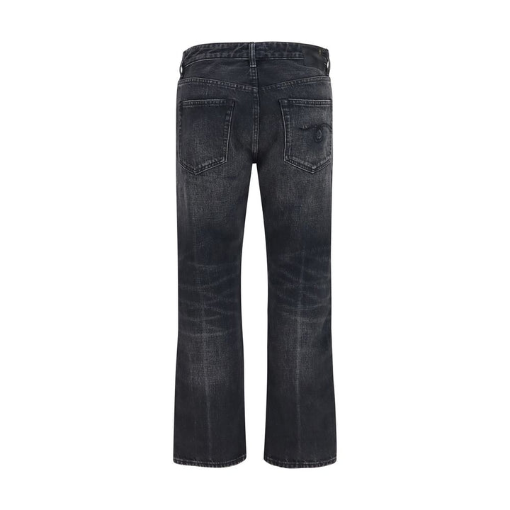 R13 Black Cotton Boyfriend Jeans