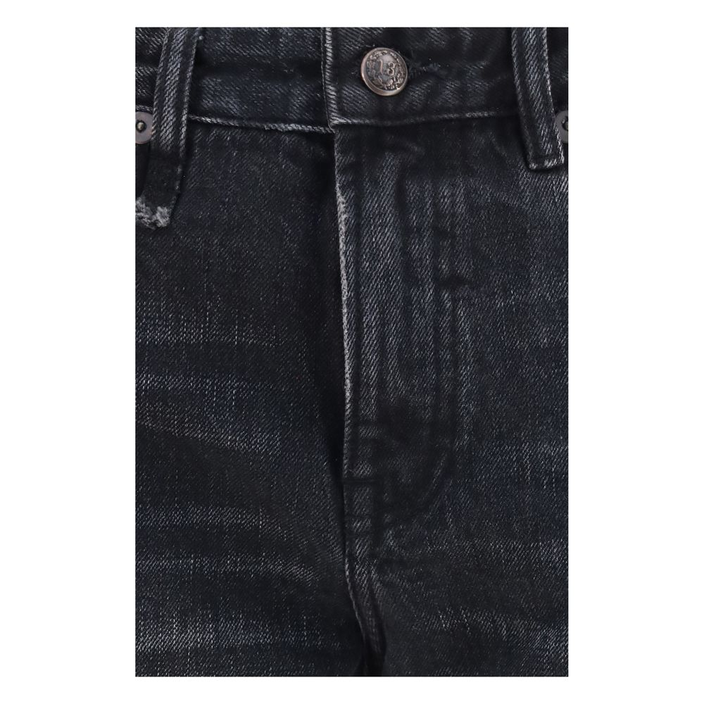 R13 Black Cotton Boyfriend Jeans