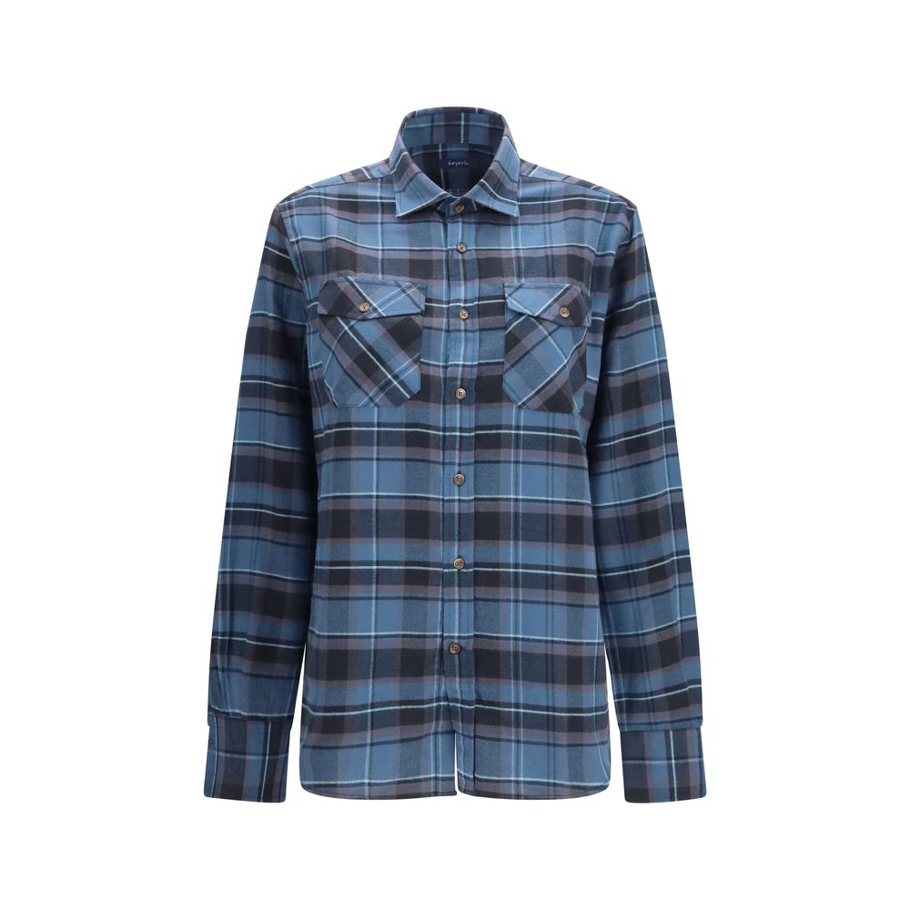 Deperlu Blue Cotton Pattern Shirt