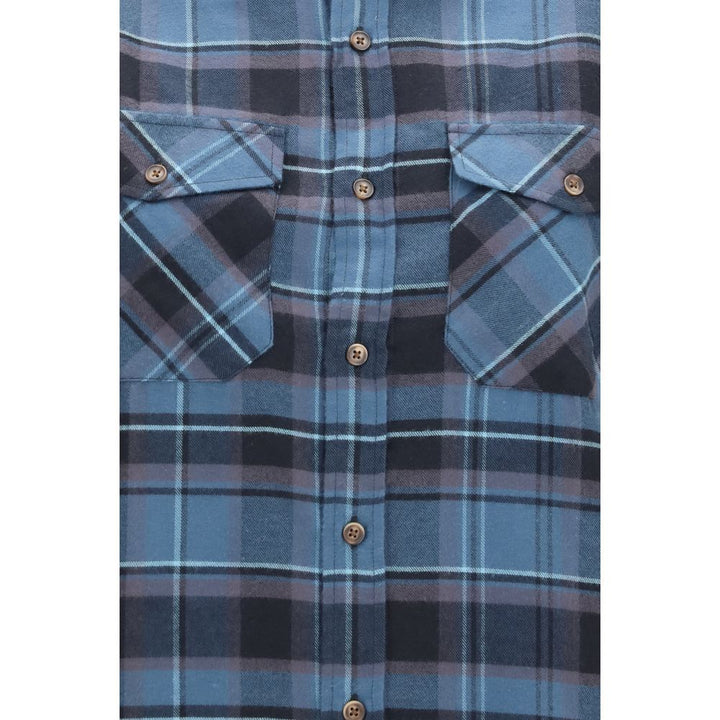 Deperlu Blue Cotton Pattern Shirt