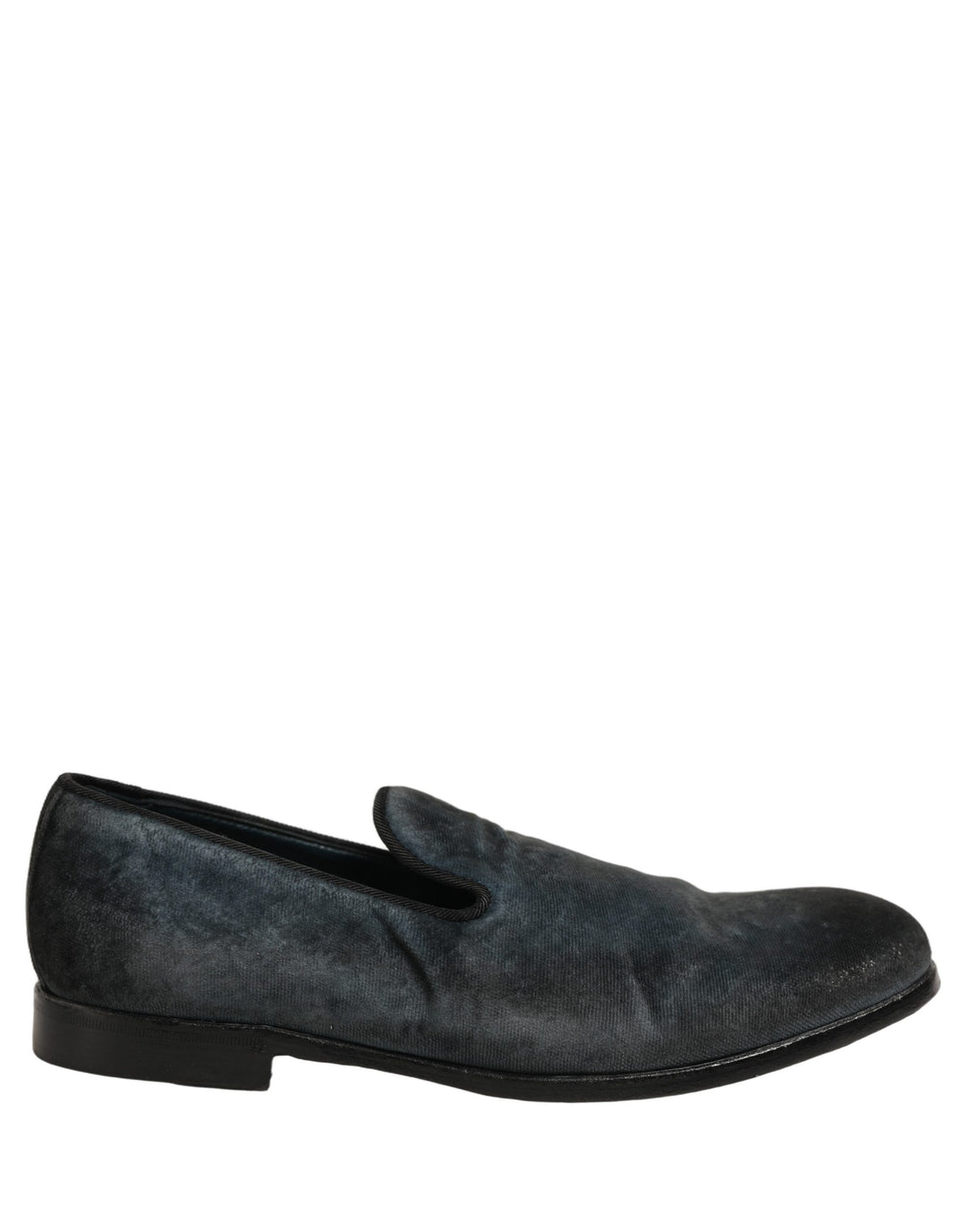 Dolce & Gabbana Blue Suede Slip On Men Slippers Loafers Shoes