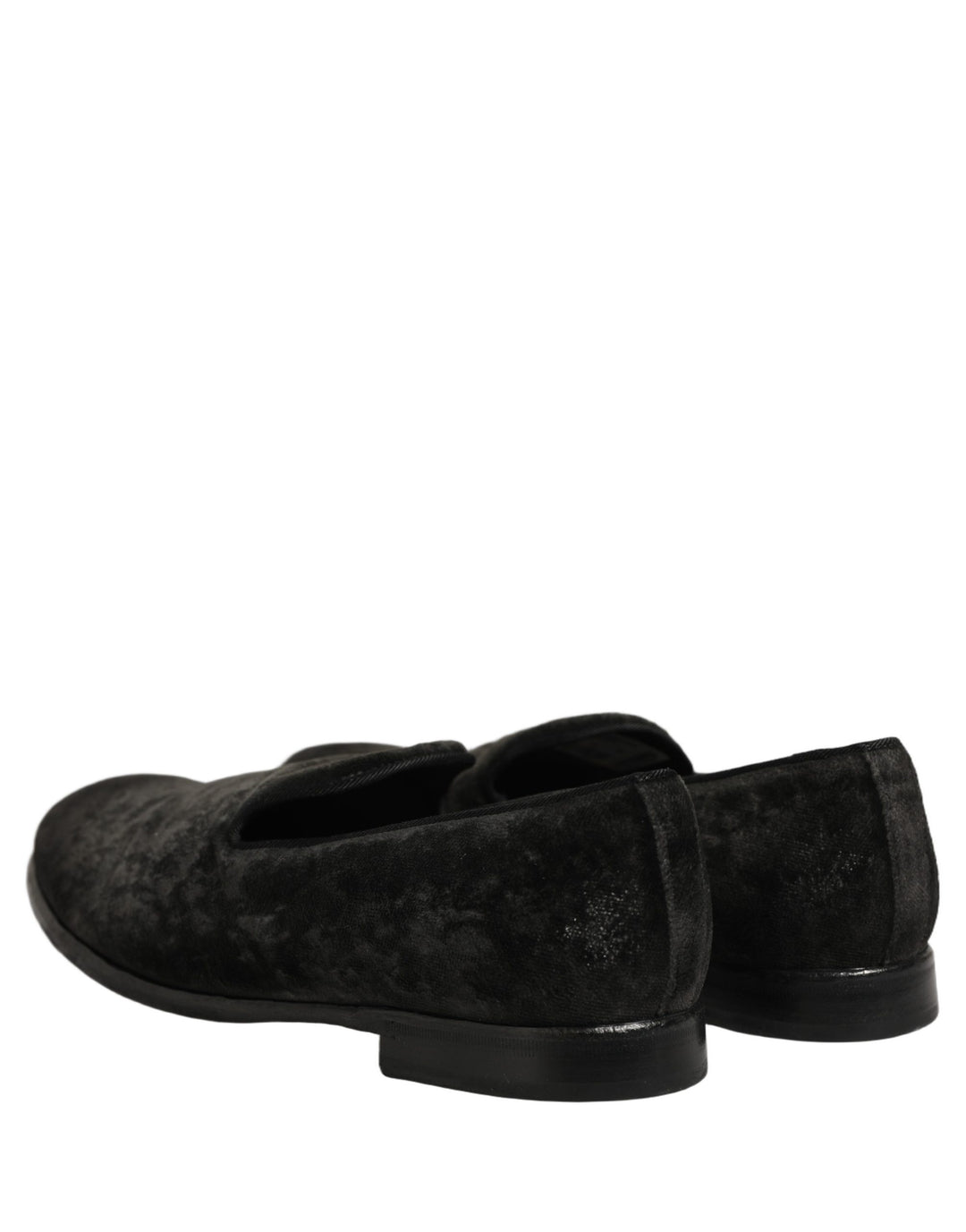 Dolce & Gabbana Black Suede Slip On Men Slippers Loafers Shoes