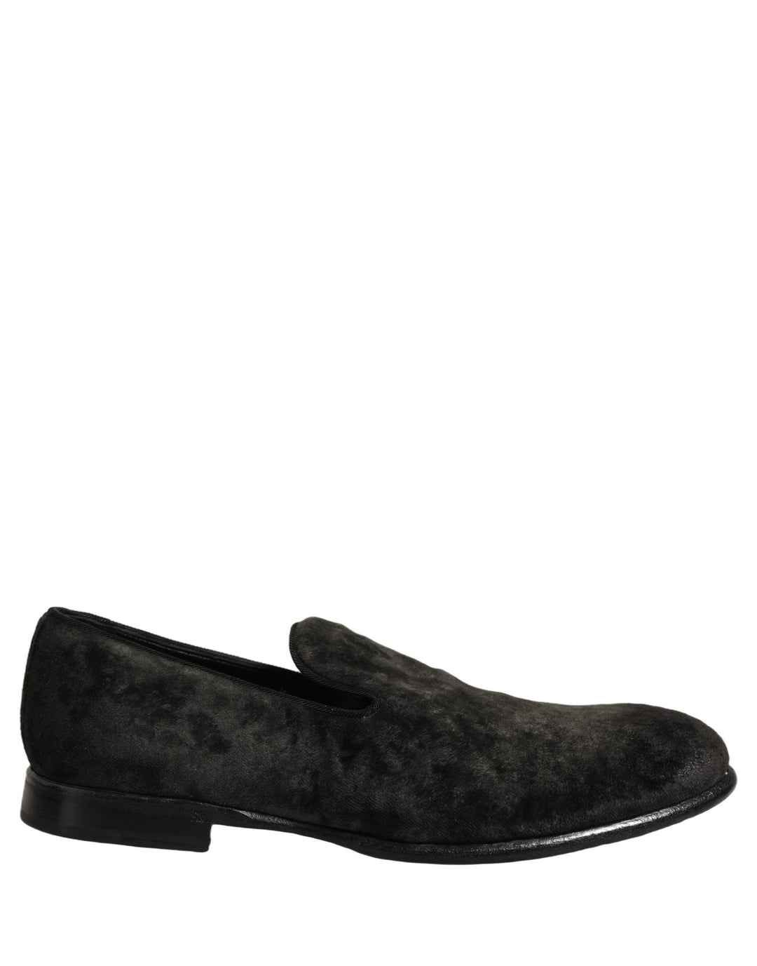 Dolce & Gabbana Black Suede Slip On Men Slippers Loafers Shoes