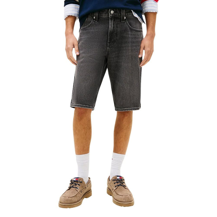 Tommy Hilfiger Jeans Black Recycled Cotton Bermuda Shorts