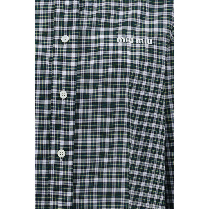 Miu Miu Bicolor Cotton Pattern Shirt