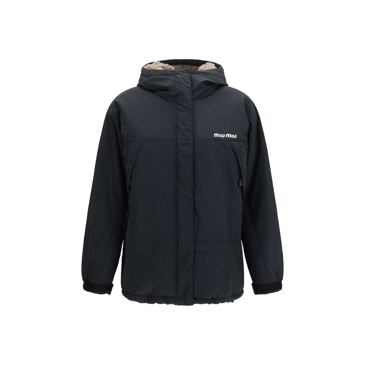 Miu Miu Black Polyester Full-Length Jacket