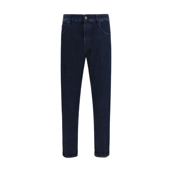 PT Torino Blue Cotton Tapered Jeans