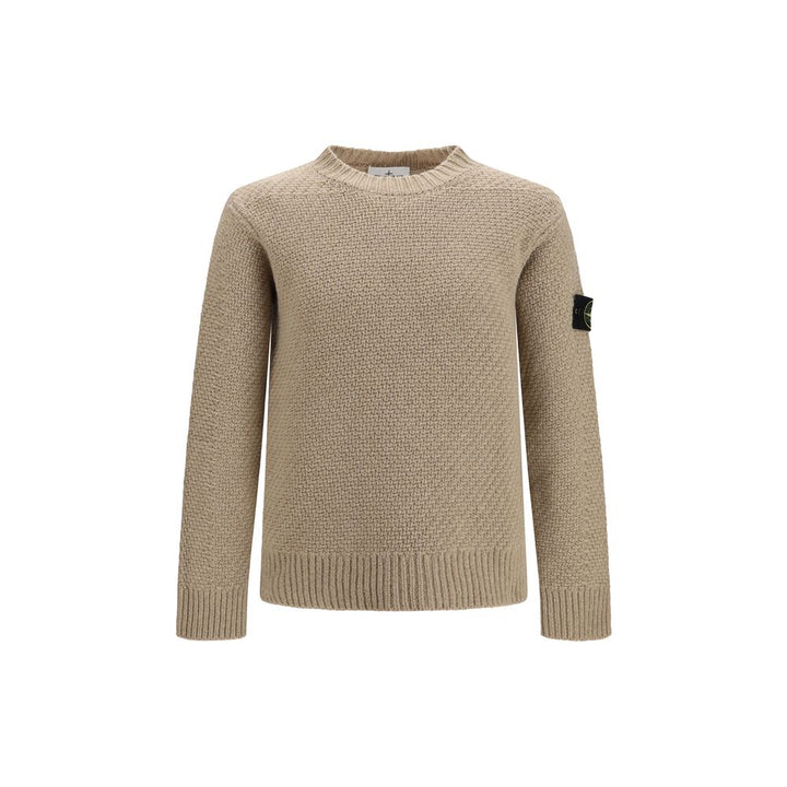 Stone Island Beige Wool Oves Aries Sweatshirt