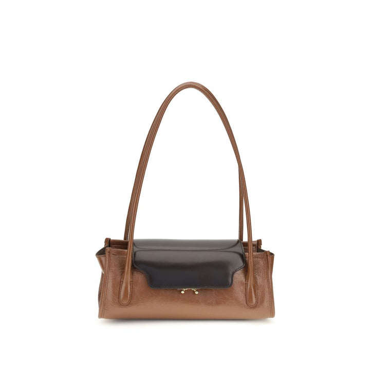 Marni Brown Calf Leather Bos Taurus Shoulder Bag