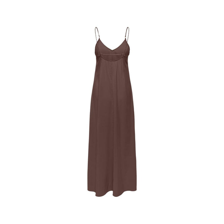 Only Brown Viscose Long Dress