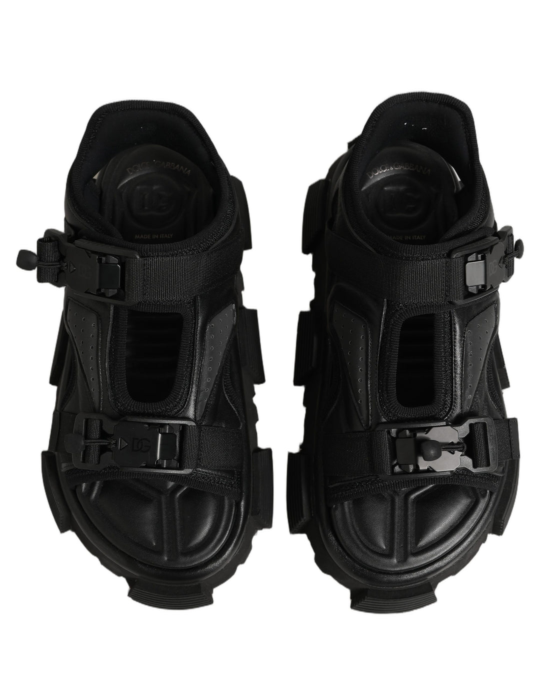 Dolce & Gabbana Black Logo Detailed Men Chunky Sandals Shoes