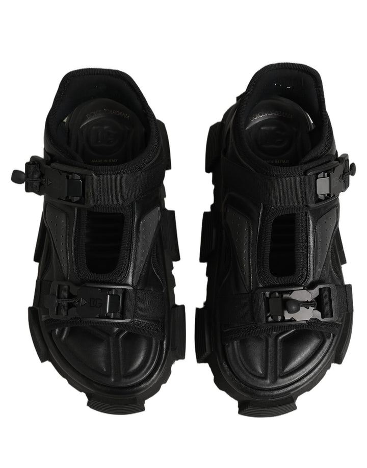 Dolce & Gabbana Black Logo Detailed Men Chunky Sandals Shoes