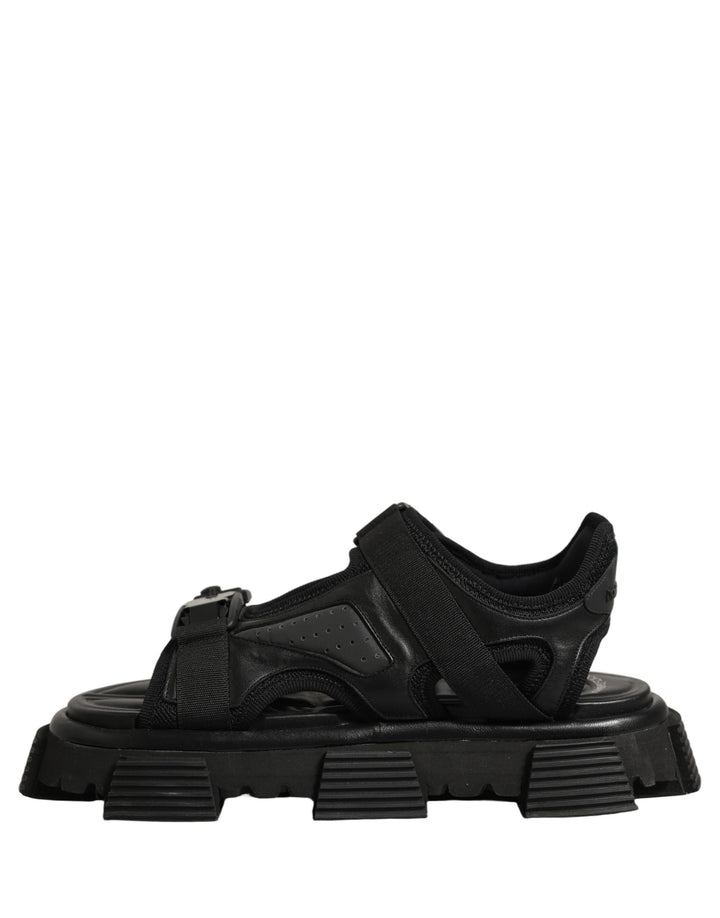 Dolce & Gabbana Black Logo Detailed Men Chunky Sandals Shoes