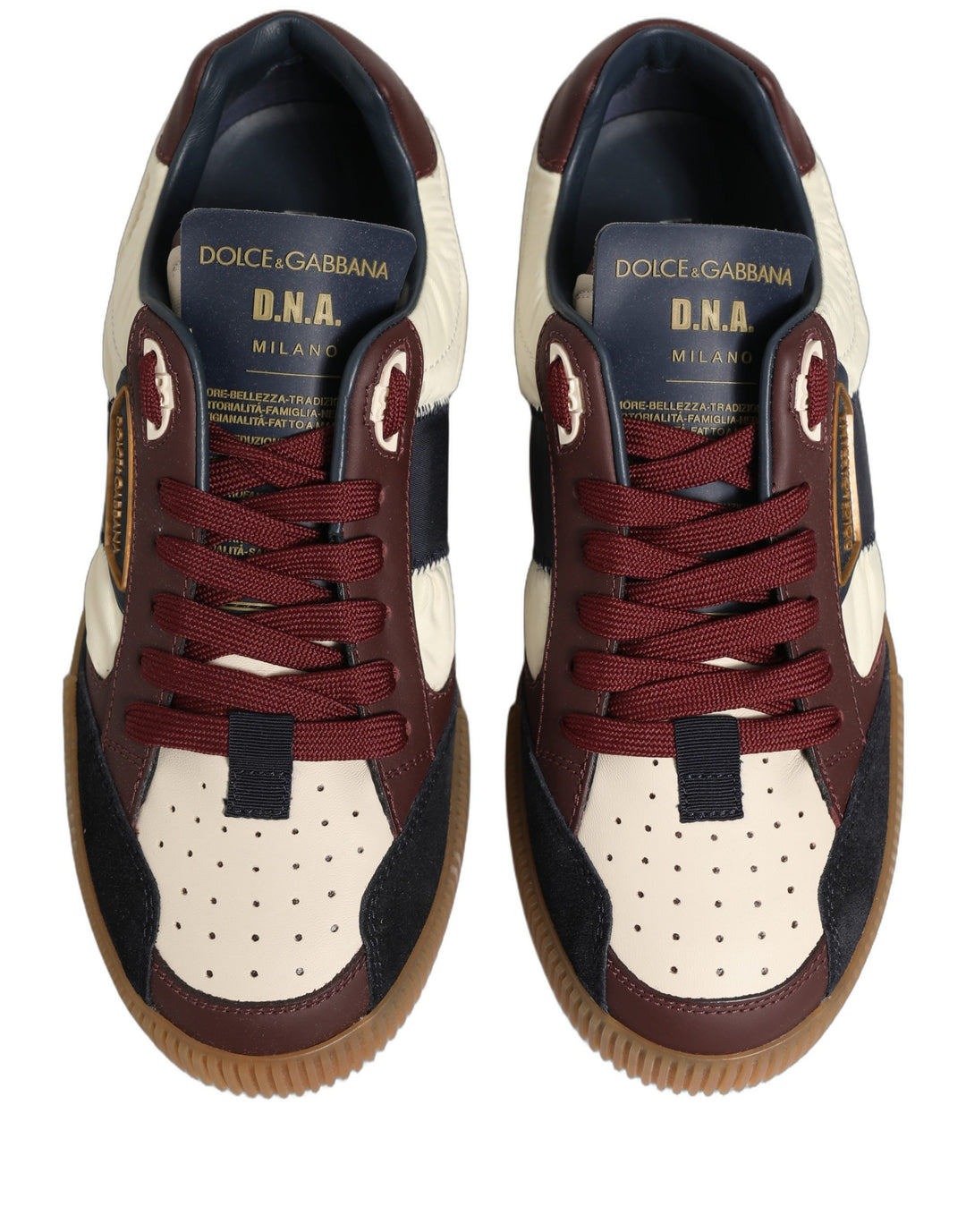 Dolce & Gabbana Multicolor Leather MIAMI Sneakers Men Shoes