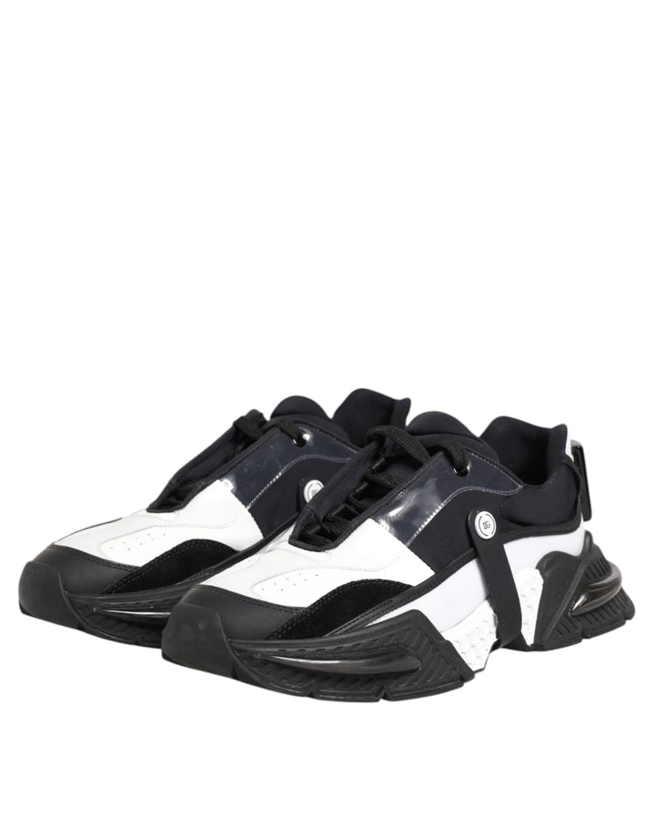 Dolce & Gabbana White Black Logo Airmaster Men Sneakers Shoes