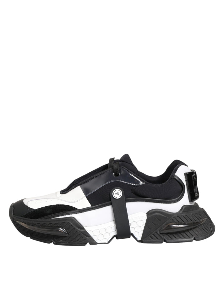 Dolce & Gabbana White Black Logo Airmaster Men Sneakers Shoes