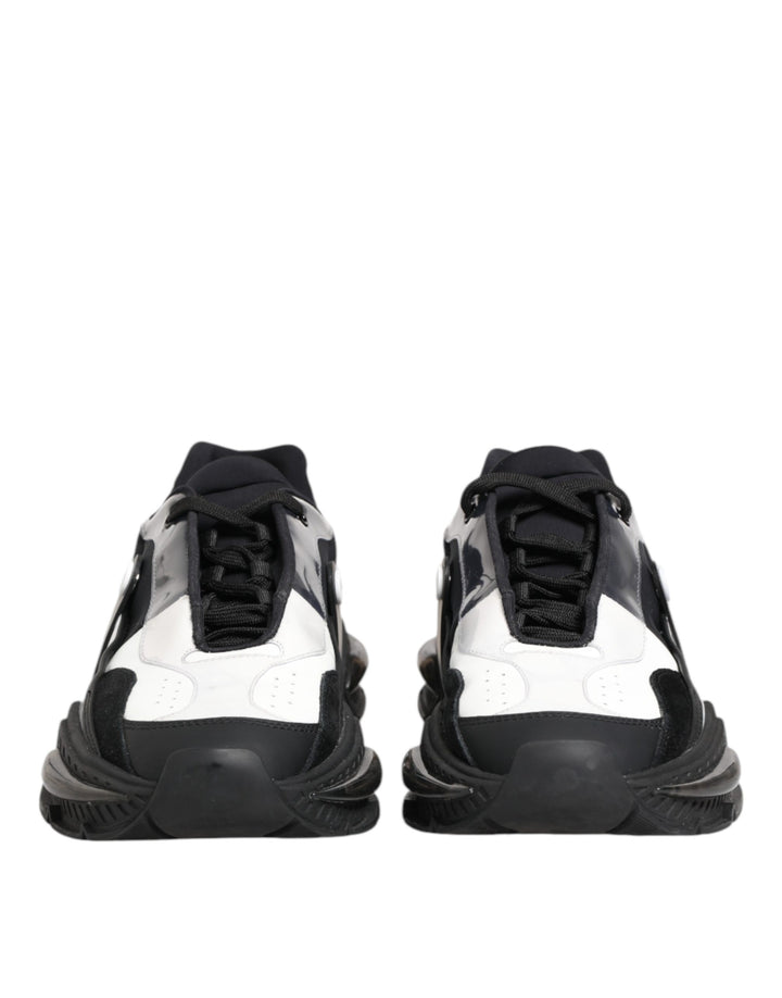 Dolce & Gabbana White Black Logo Airmaster Men Sneakers Shoes