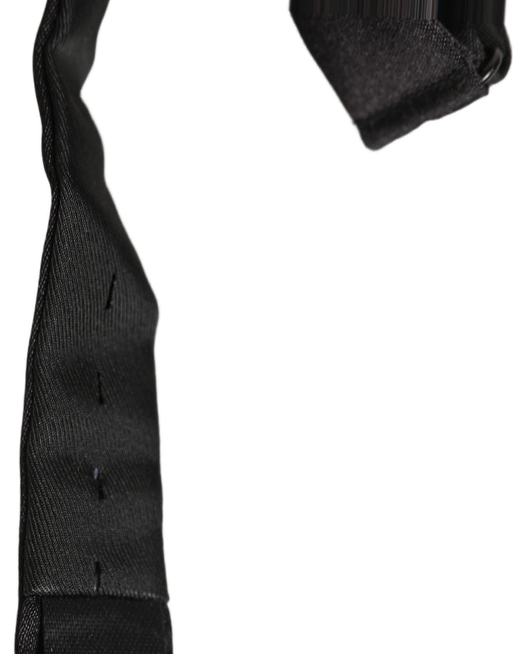 Dolce & Gabbana Men Black 100% Silk Adjustable Neck Papillon Bow Tie