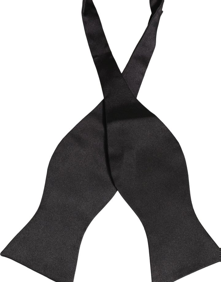 Dolce & Gabbana Men Black 100% Silk Adjustable Neck Papillon Bow Tie