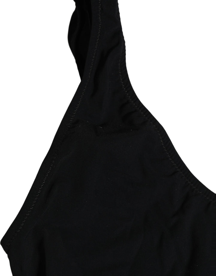 Dolce & Gabbana Black Cutout Logo One Piece Swimsuit Swimwear