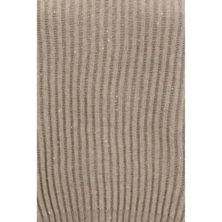 Brunello Cucinelli Beige Wool Oves Aries Turtleneck